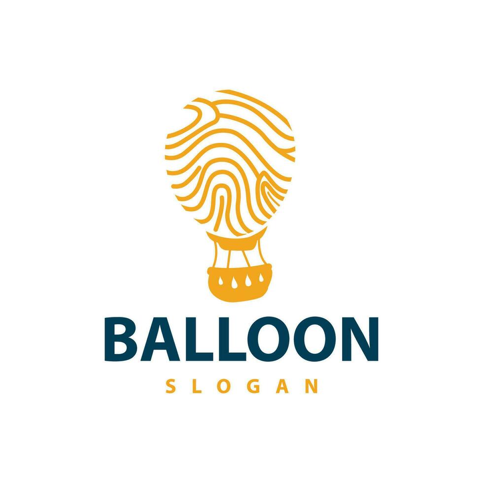 Hot air balloon logo premium creative design colorful air transport symbol template simple style vector