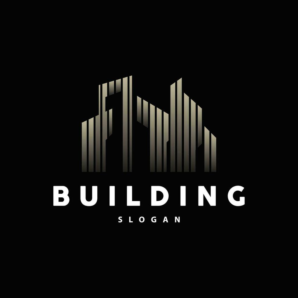 Building Real Estate Apartment Construction Logo, Elegant Premium Rustic Monogram Vector Design