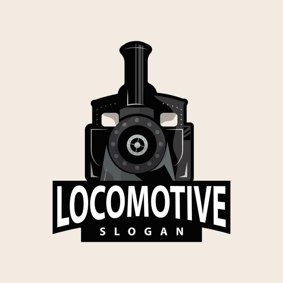 Steam train logo vector illustration old train silhouette vintage locomotive design template brand