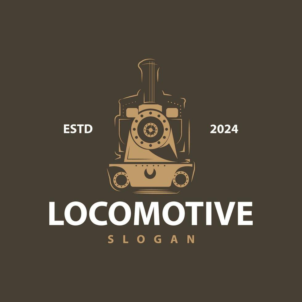 Steam train logo vector illustration old train silhouette vintage locomotive design template brand