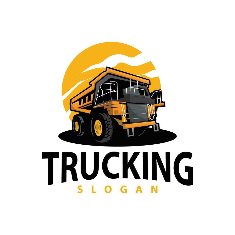 camión logo pesado vehículo minería camión transporte diseño vector ilustración modelo