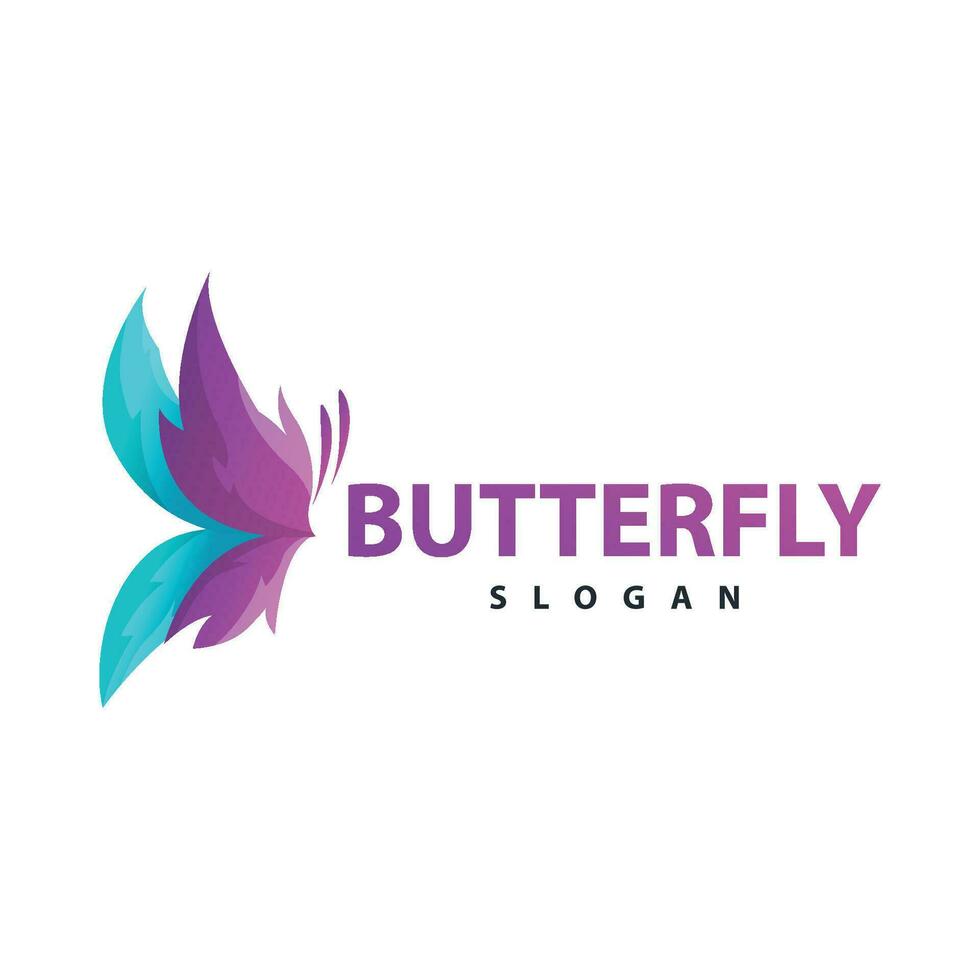 Butterfly logo design beautiful flying animal illustration vector simple minimalist colorful illustration