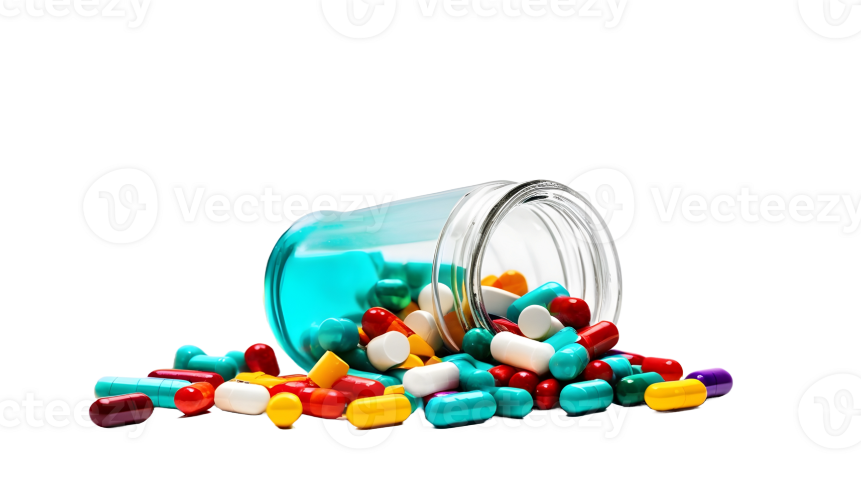 AI generated Medicine bottle spiling pills from bottle PNG