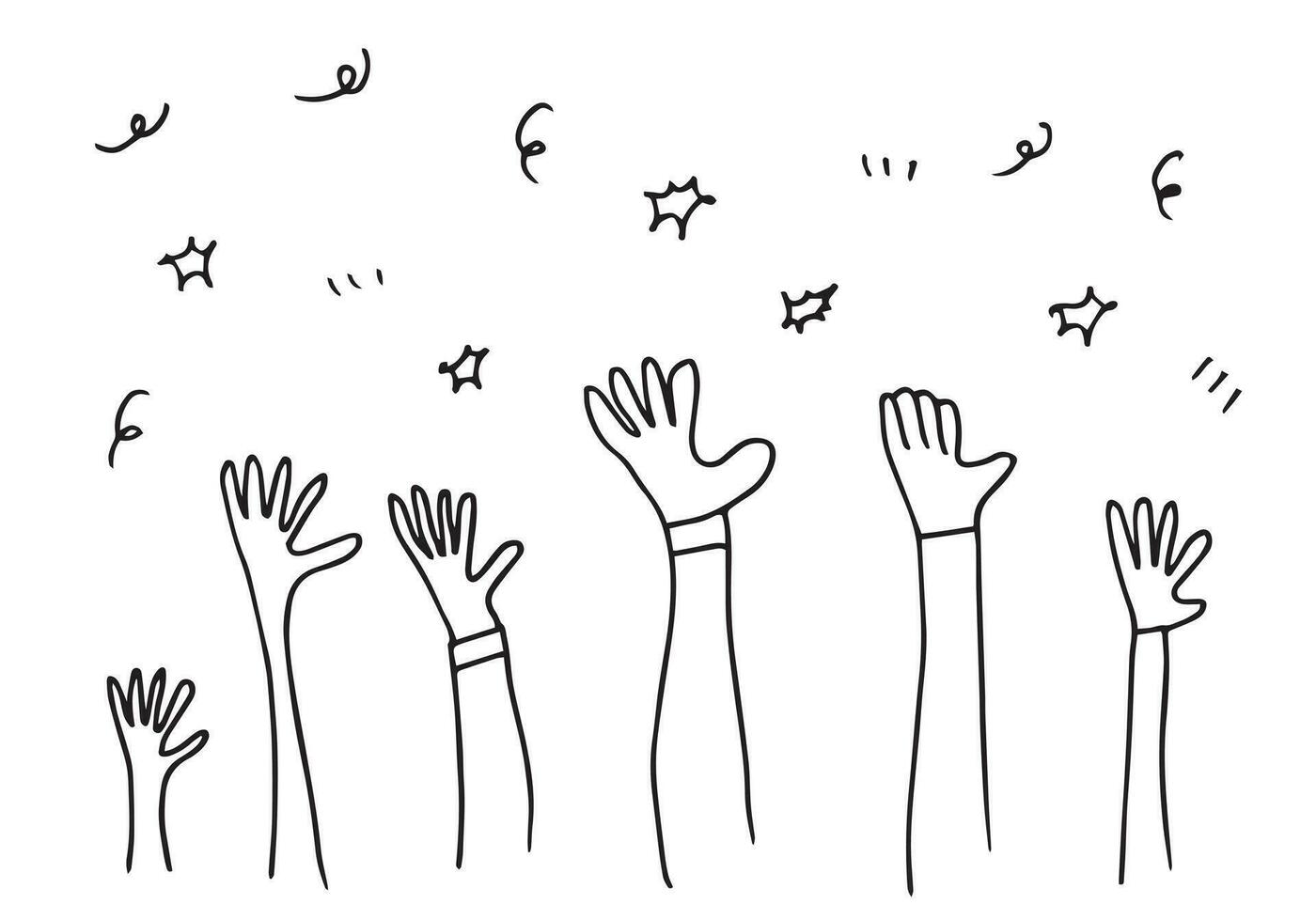 Applause hand draw on white background.vector illustration. vector