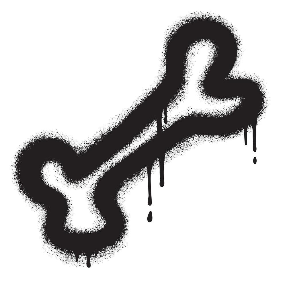 Spray Painted Graffiti bone icon Sprayed isolated with a white background. Vector illustration.