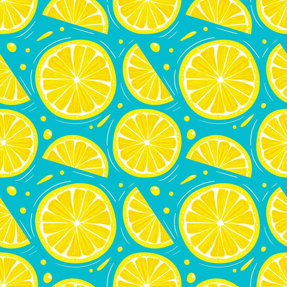 limón verano sin costura modelo en minimalista estilo. tropical exótico frutas, hojas. sano alimento. para menú, cafetería, fondo de pantalla, tela, envase, antecedentes. vector