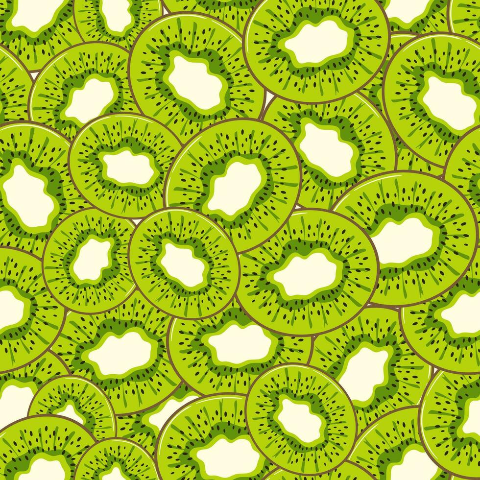 kiwi verano sin costura modelo en minimalista estilo. tropical exótico frutas, hojas. sano alimento. para menú, cafetería, fondo de pantalla, tela, envase, antecedentes. vector