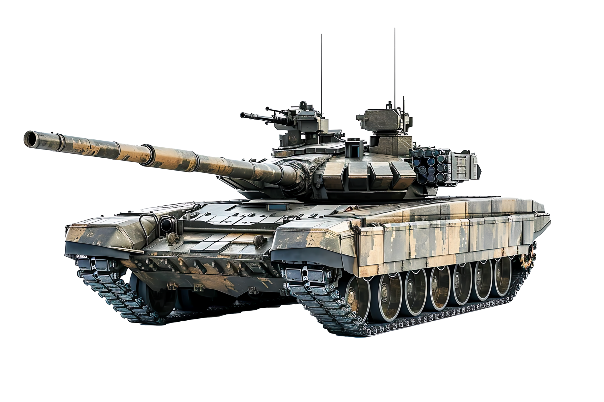 AI generated Steel on the Battlefield Army Tank in Action, Camouflaged