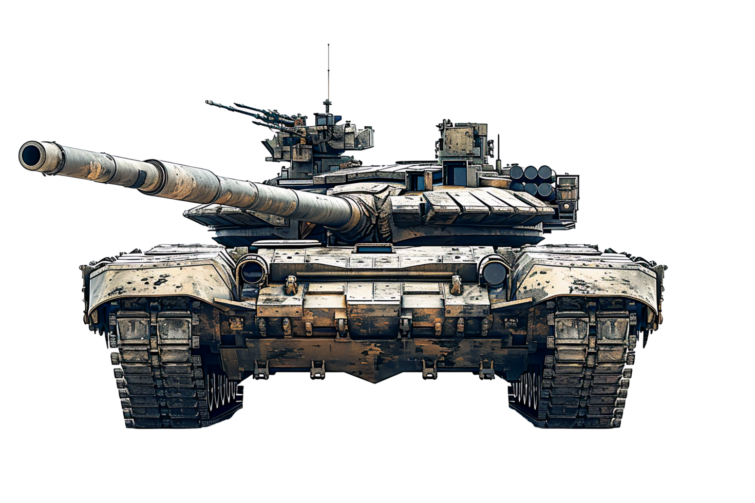 AI generated Steel on the Battlefield Army Tank in Action, Camouflaged War Machine png