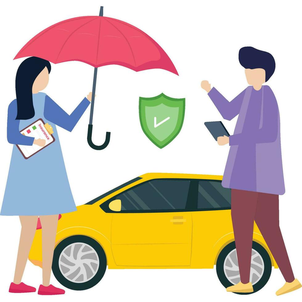 Auto Insurance Illustration which can easily edit and modify vector