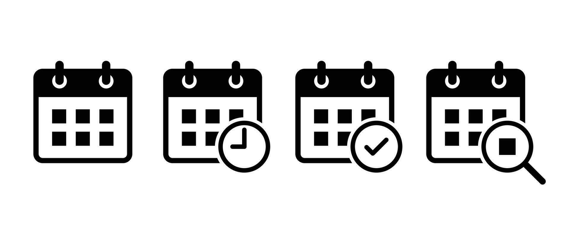 Calendar icon set. Calendar vector symbols