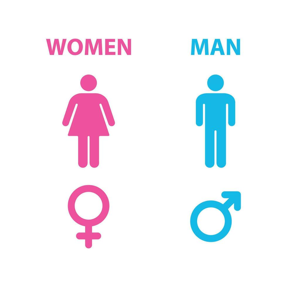 Man and women sign. Male and female symbol set. Vector illustration