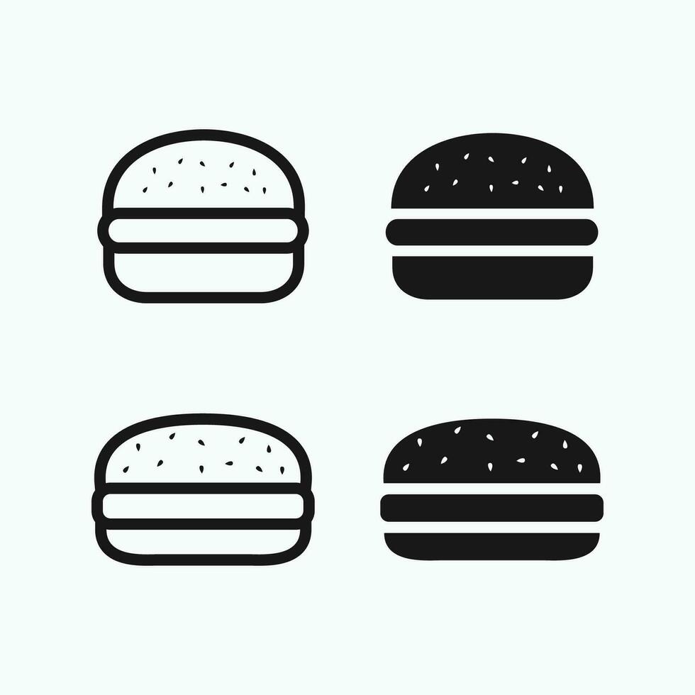 rápido comida icono colocar. hamburguesa icono vector diseño