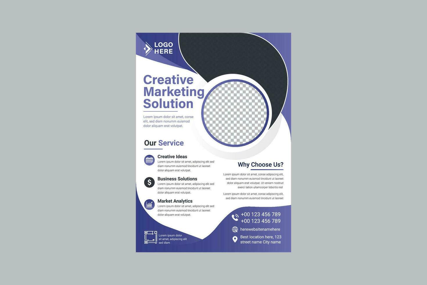 Corporate Business Flyer poster pamphlet brochure cover design layout background, two colors scheme, vector template in A4 size - Vector