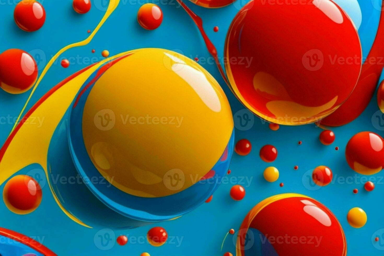 AI generated Abstract liquid circles background. Pro Photo
