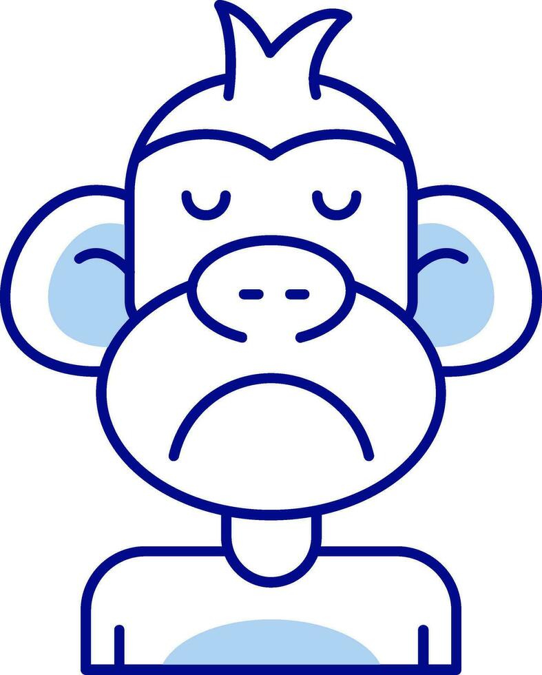 Sad Line Filled Icon vector
