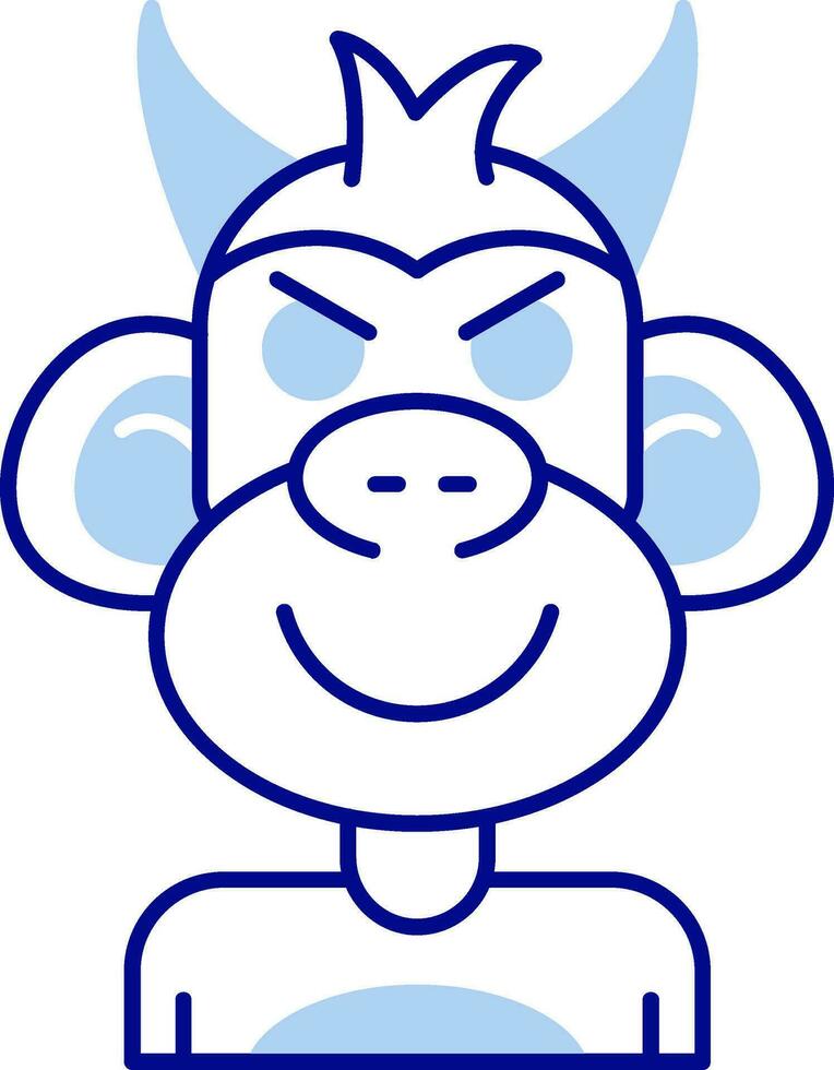 Demon Line Filled Icon vector