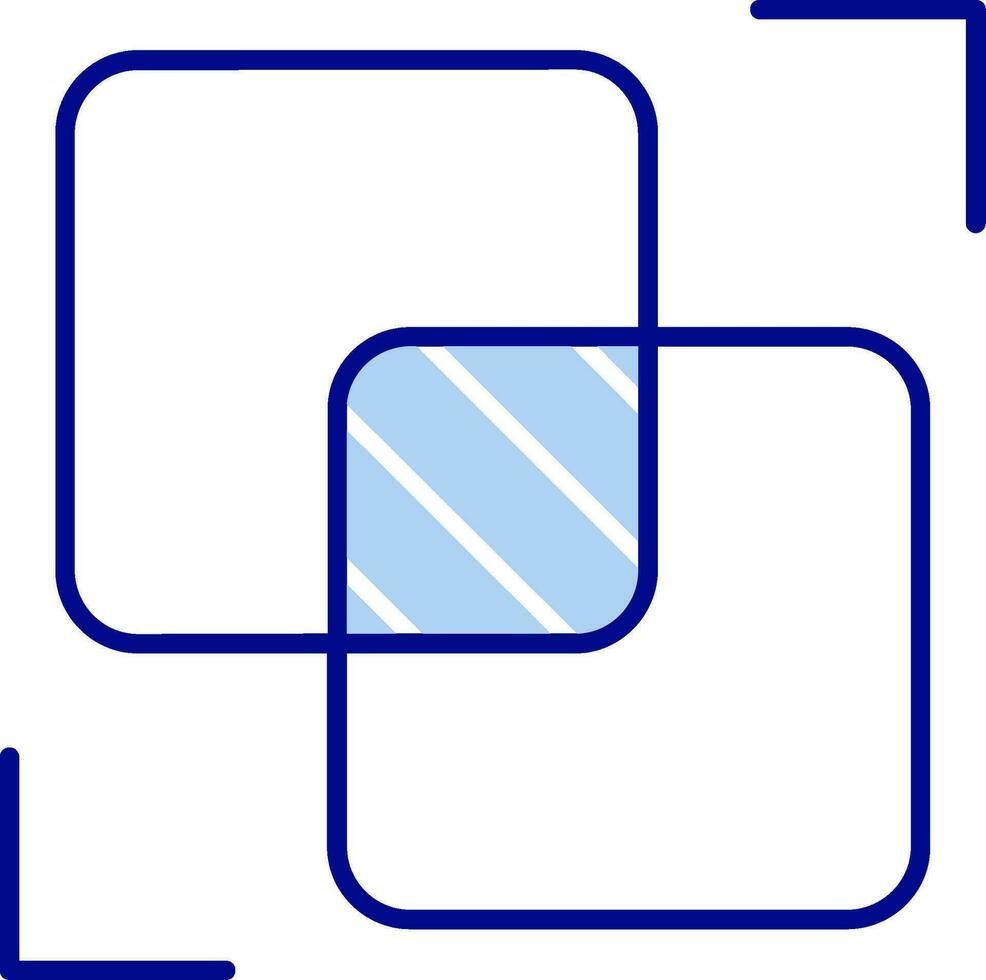 Intersect Line Filled Icon vector