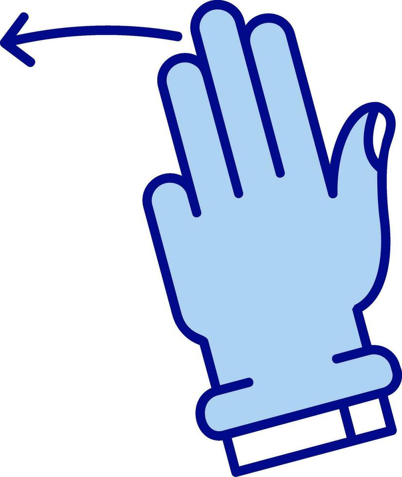 Three Fingers Left Line Filled Icon vector