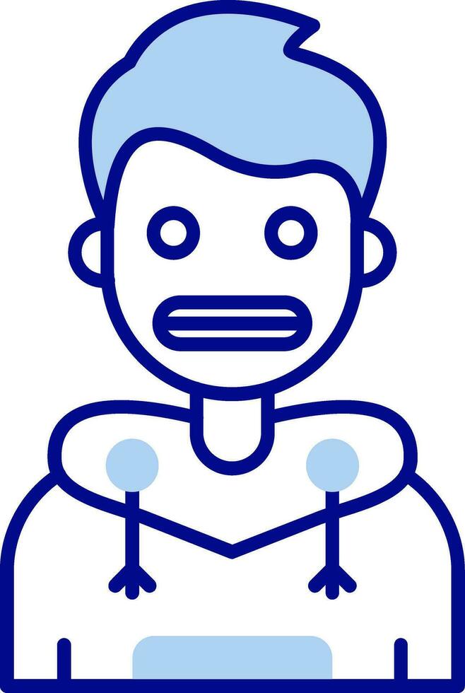 Shocked Line Filled Icon vector