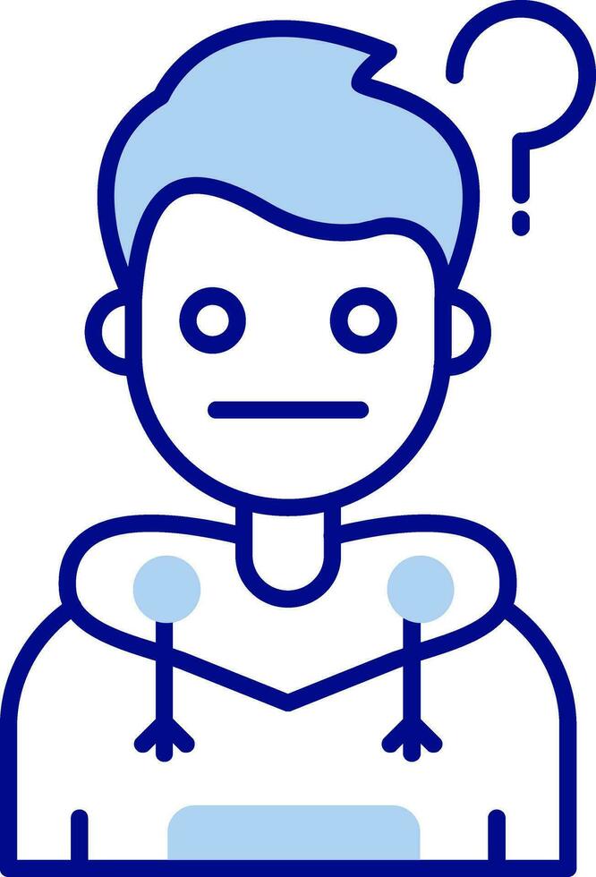 Thinking Line Filled Icon vector