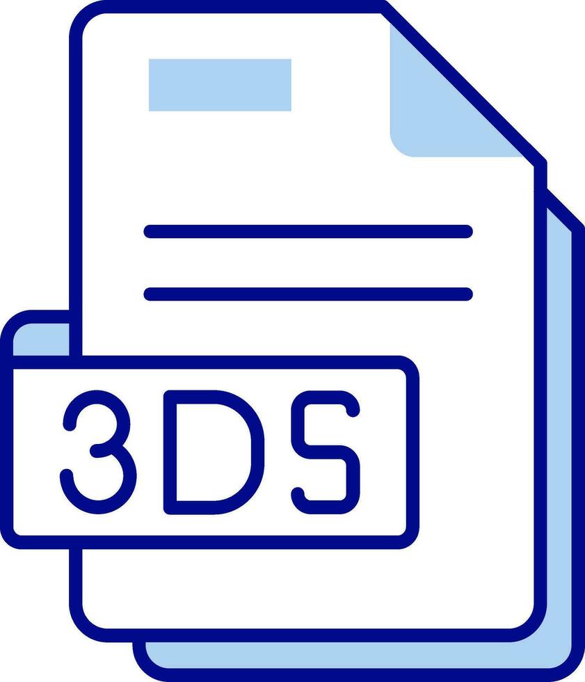 3ds Line Filled Icon vector