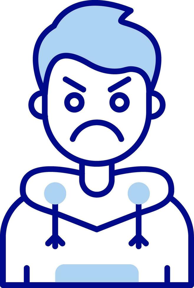 Angry Line Filled Icon vector