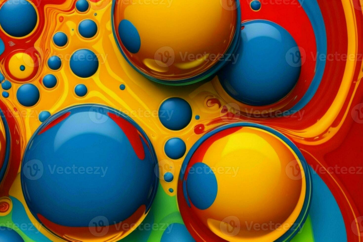 AI generated Abstract liquid circles background. Pro Photo