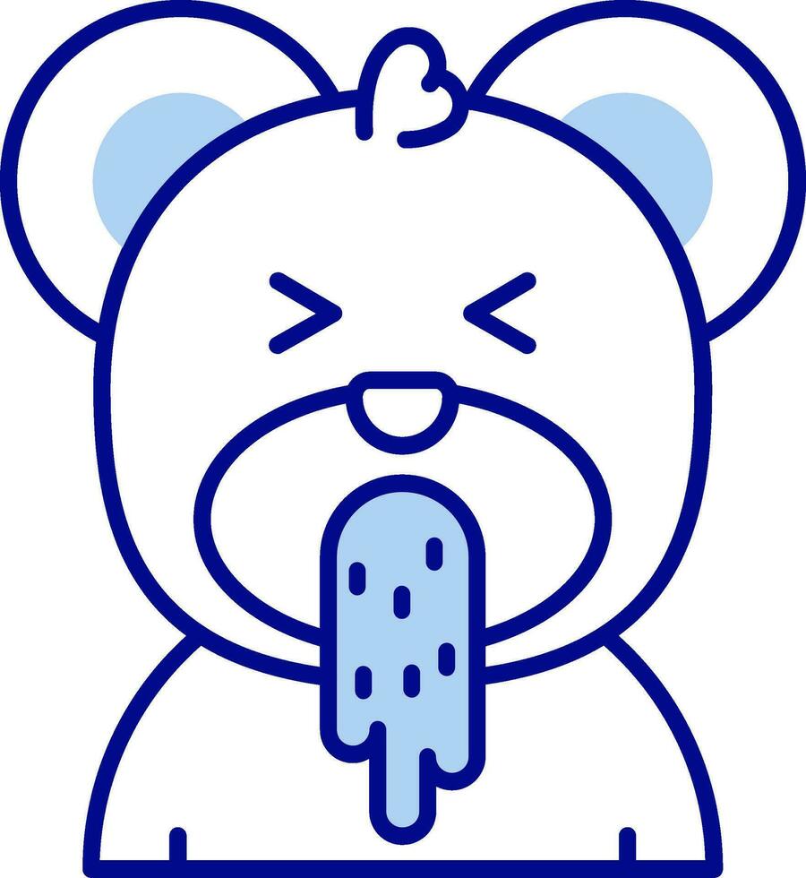 Vomit Line Filled Icon vector