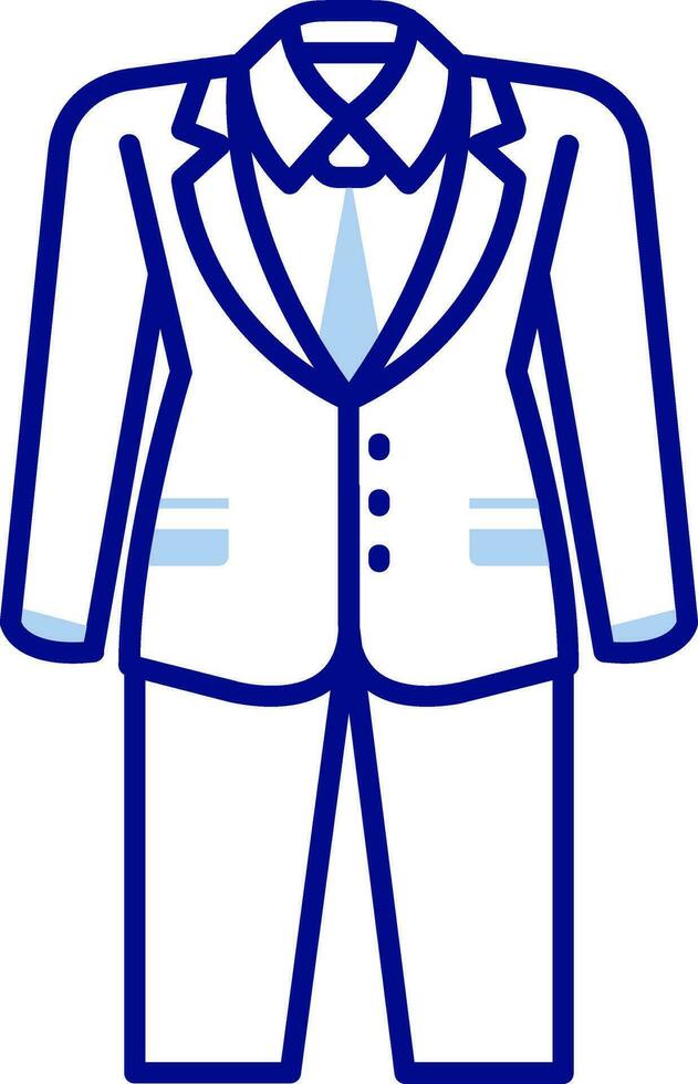 traje línea lleno icono vector