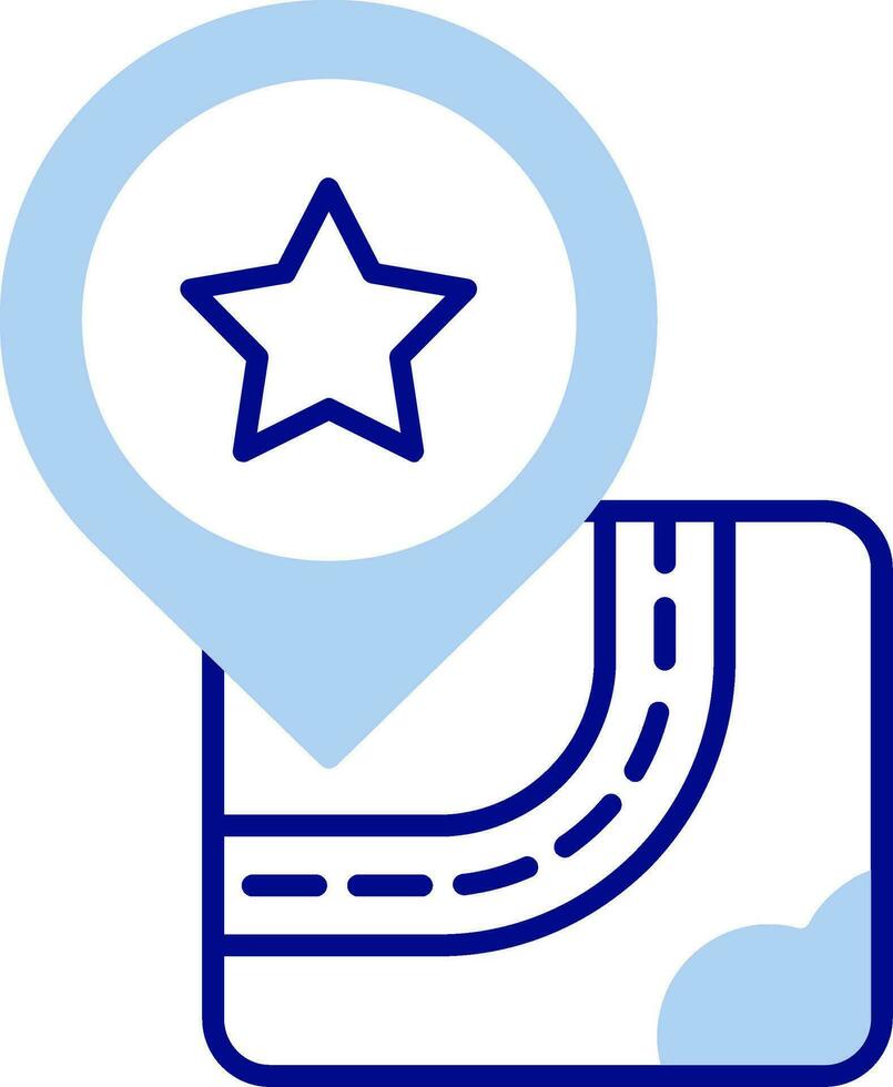 Star Line Filled Icon vector