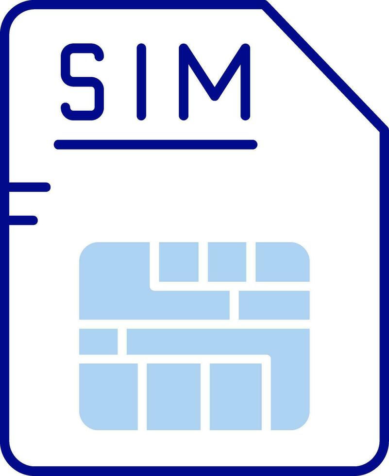 Sim Line Filled Icon vector