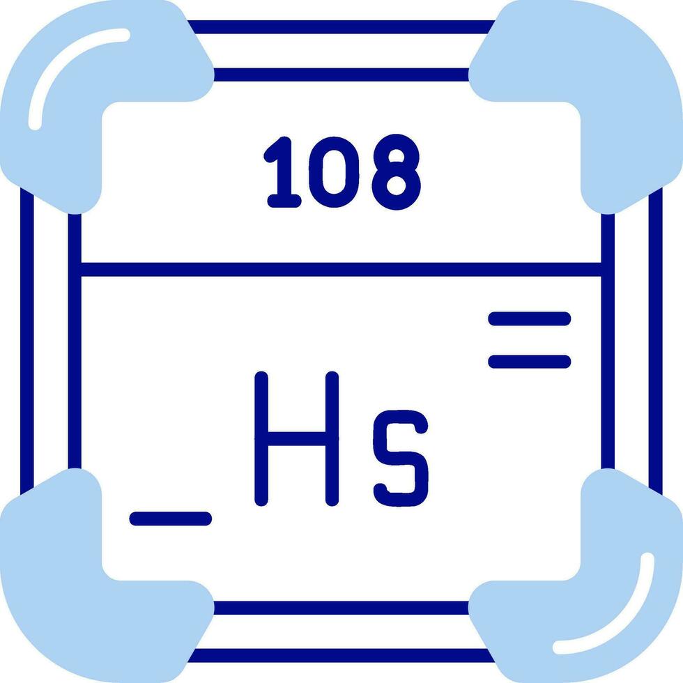 Hassium Line Filled Icon vector