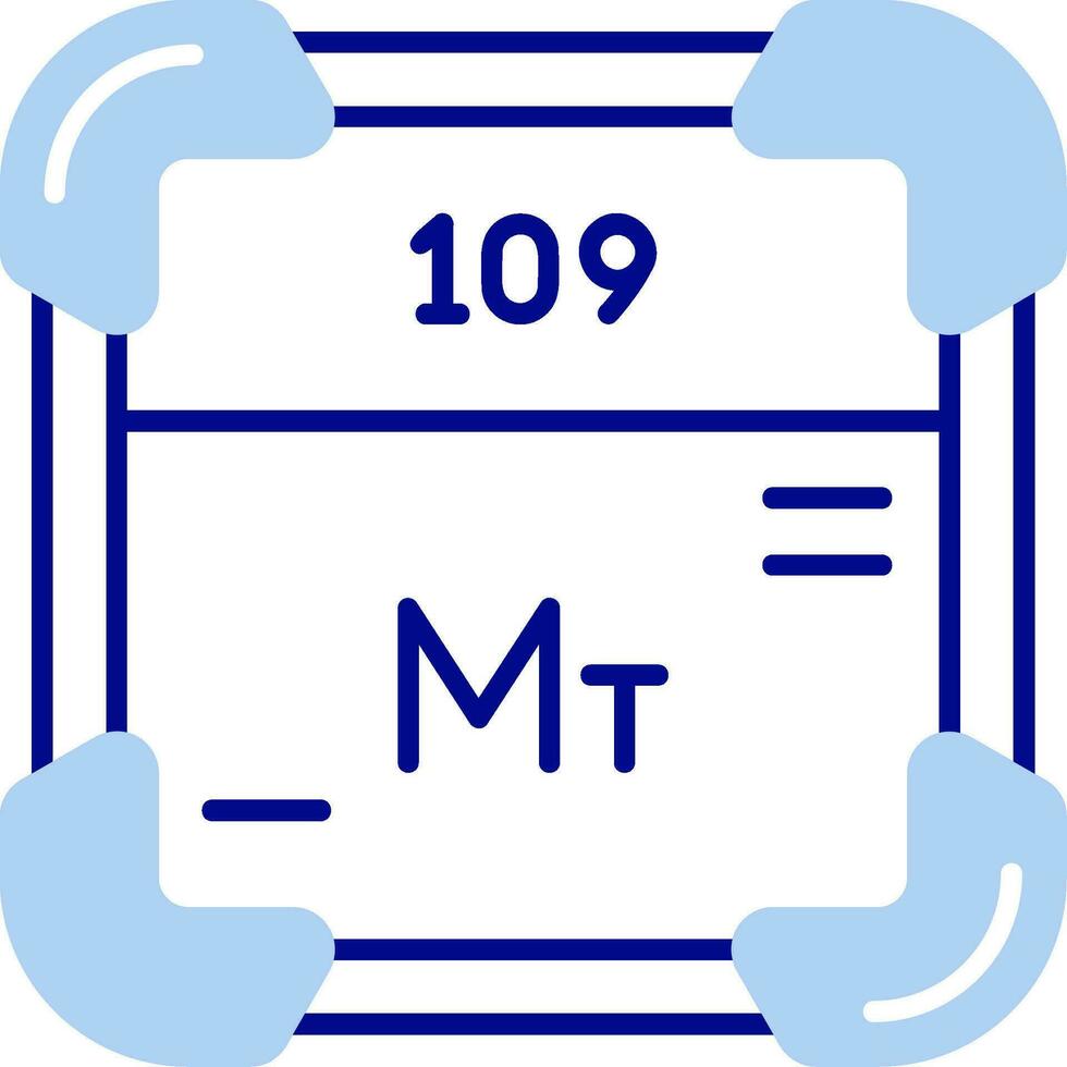 Meitnerium Line Filled Icon vector