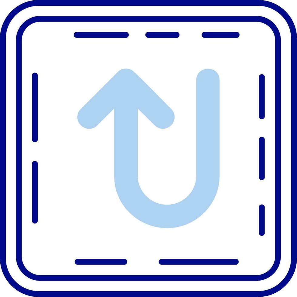 U turn Line Filled Icon vector