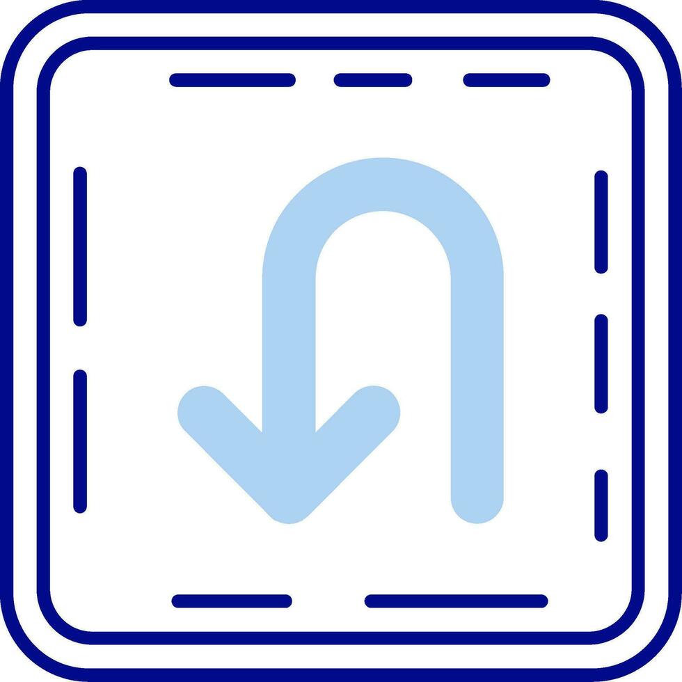 U turn Line Filled Icon vector