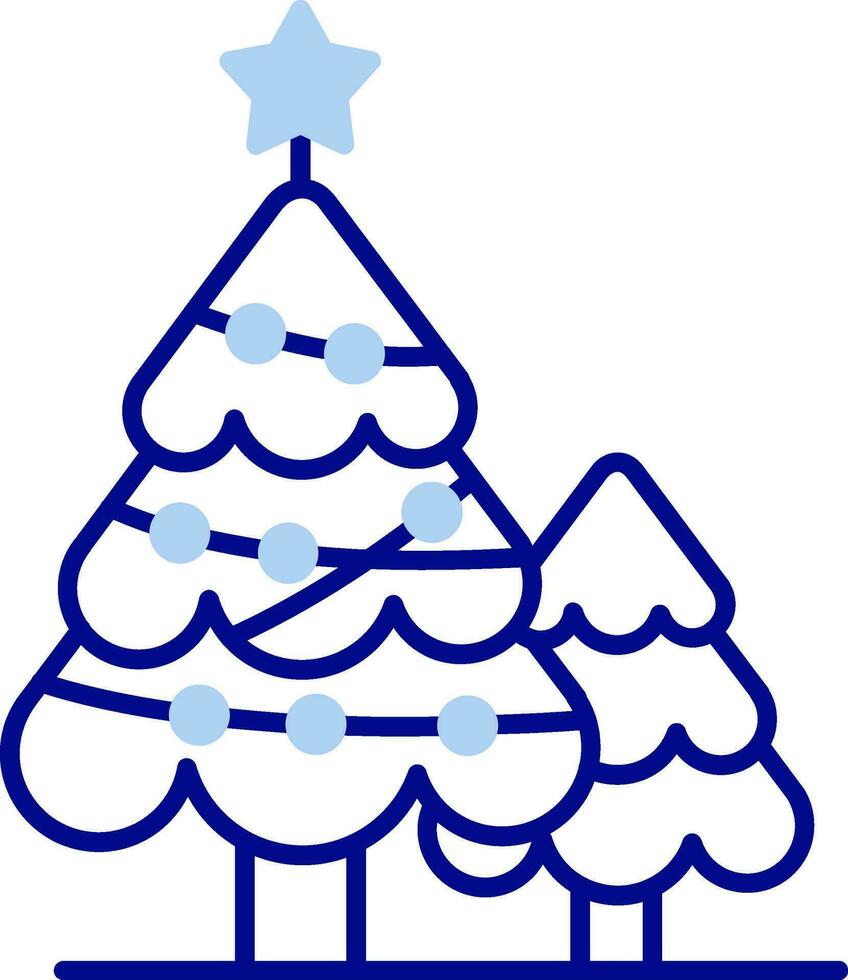 Navidad árbol línea lleno icono vector