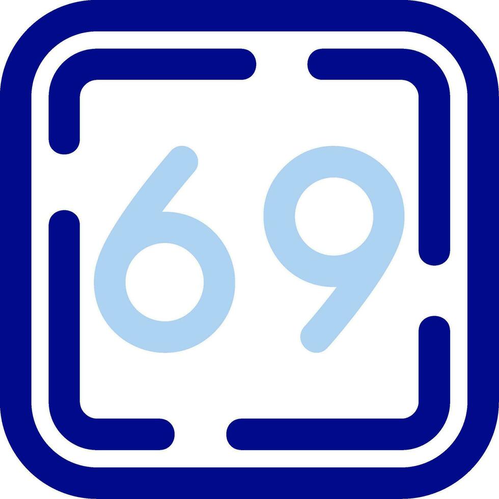 Sixty Nine Line Filled Icon vector