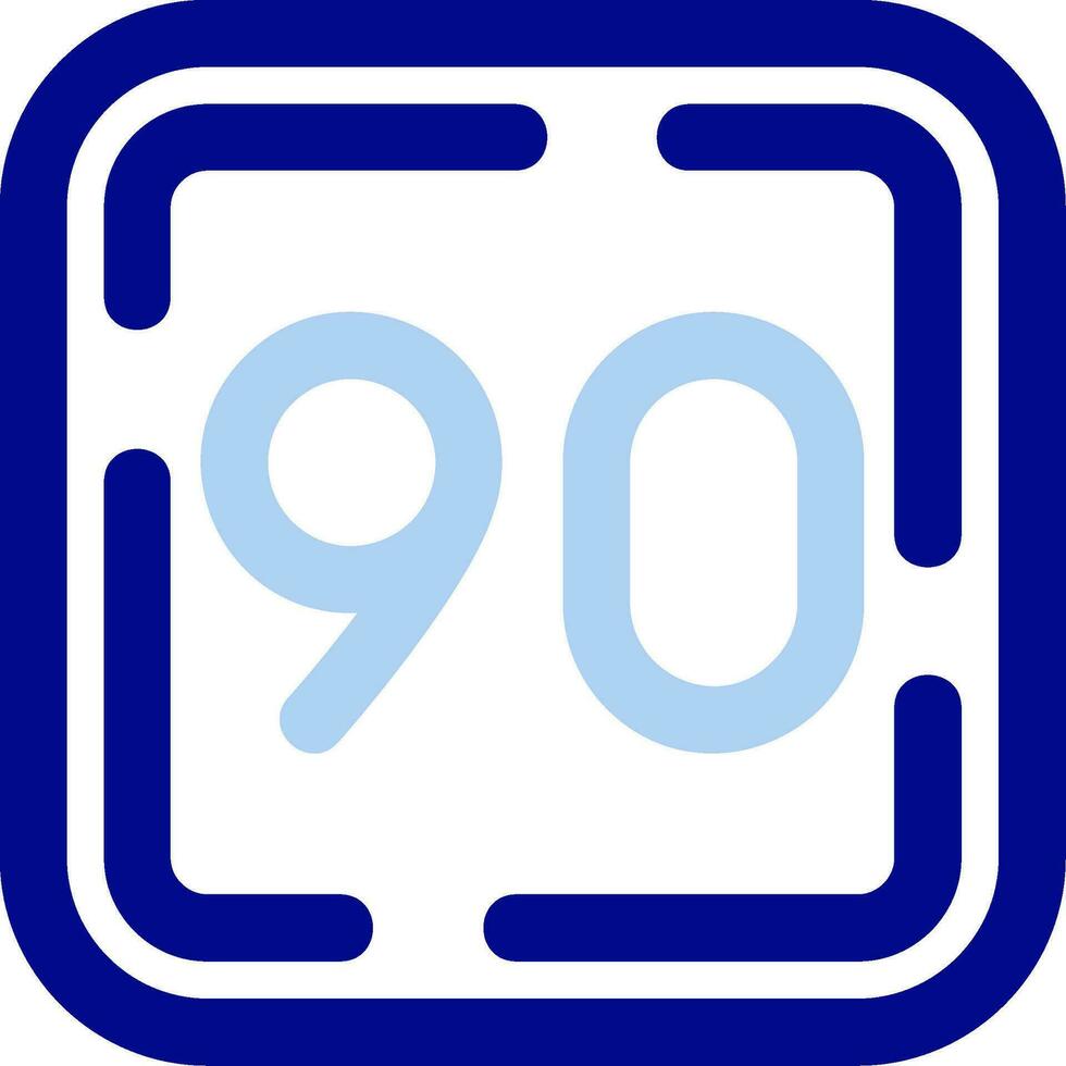 Ninety Line Filled Icon vector