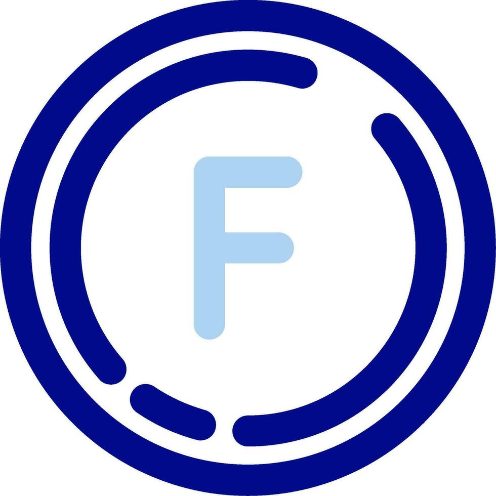 Letter f Line Filled Icon vector