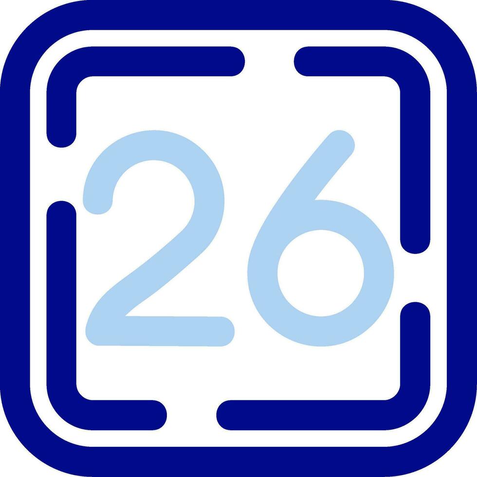 Twenty Six Line Filled Icon vector
