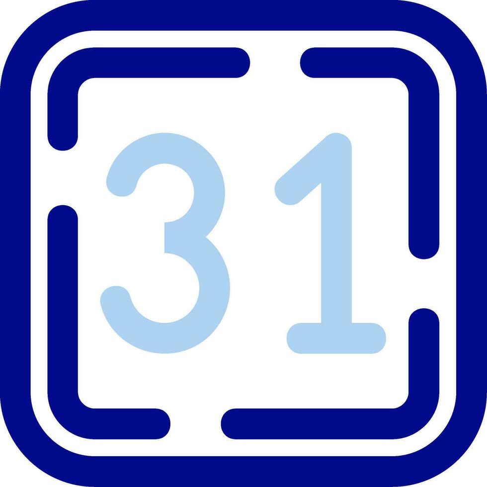 Thirty One Line Filled Icon vector