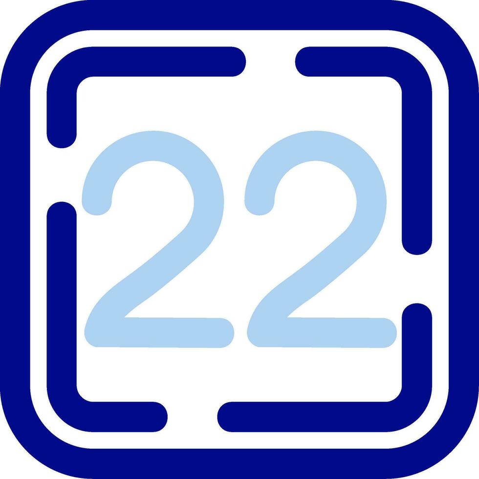 Twenty Two Line Filled Icon vector