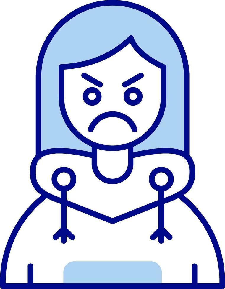 Angry Line Filled Icon vector