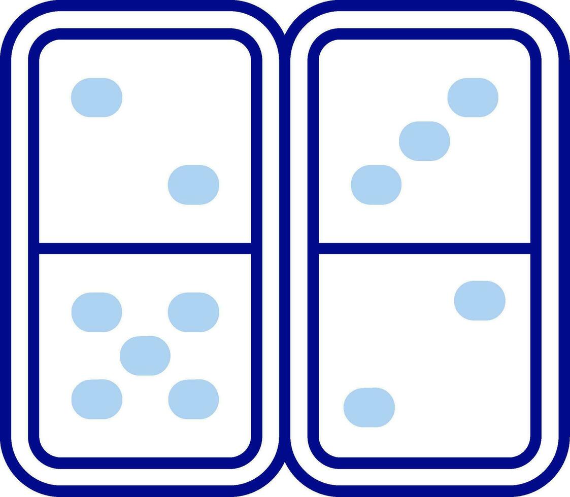 Domino Line Filled Icon vector