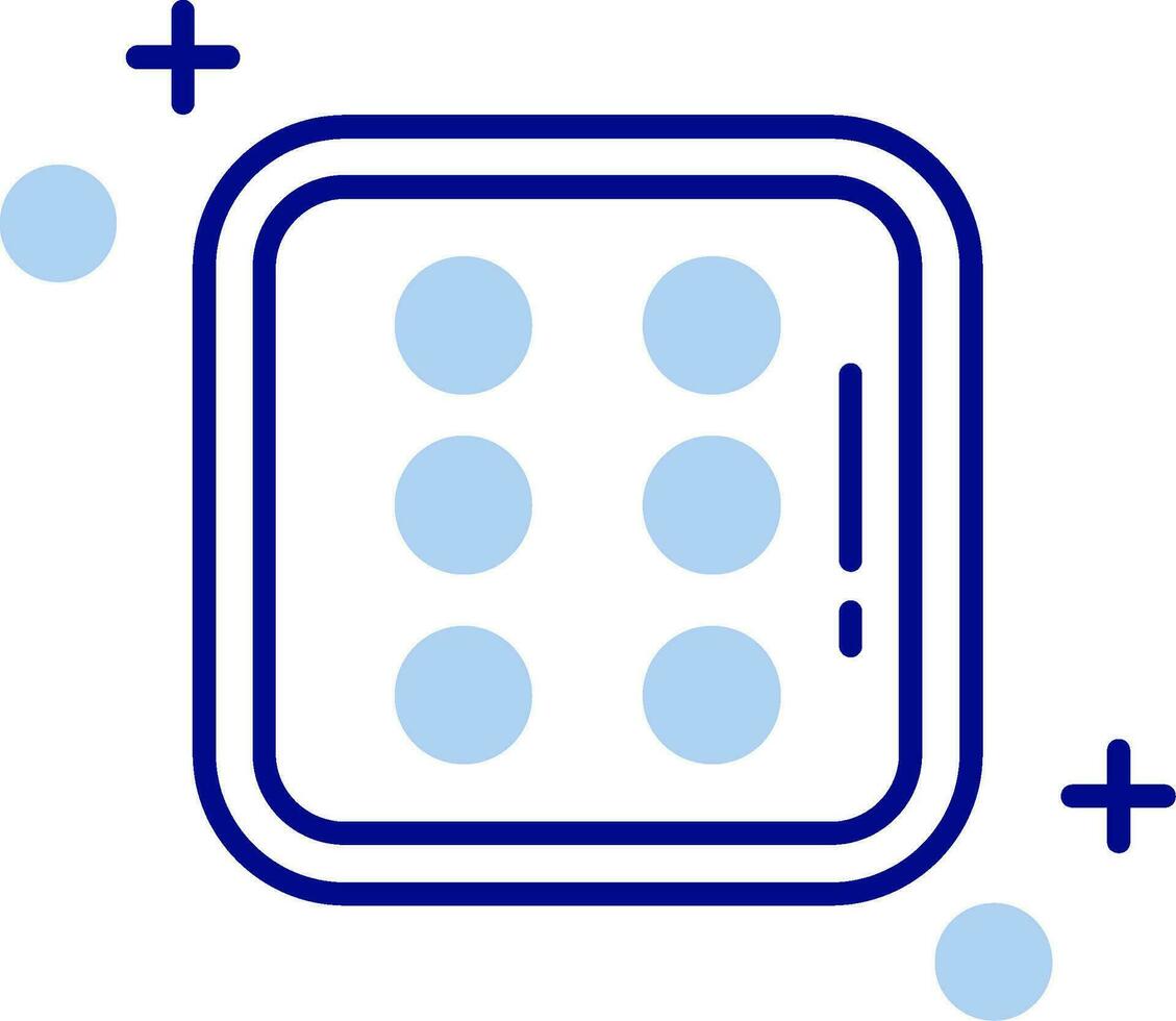 Dice six Line Filled Icon vector