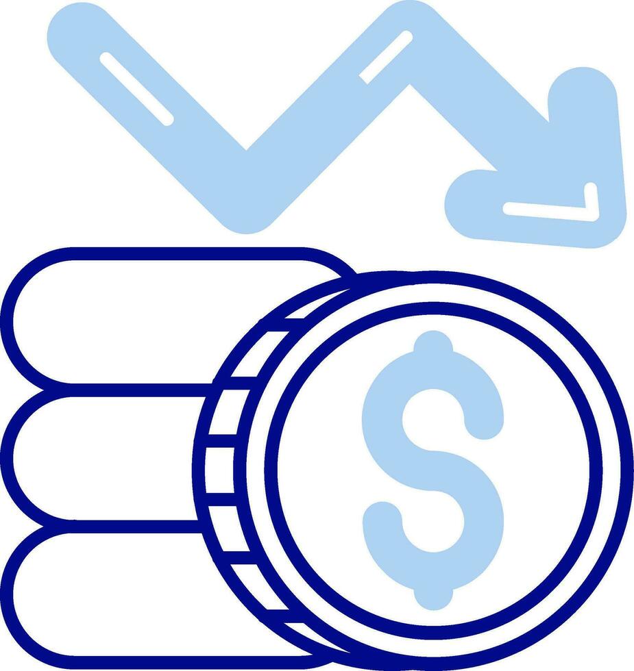 Loss Line Filled Icon vector