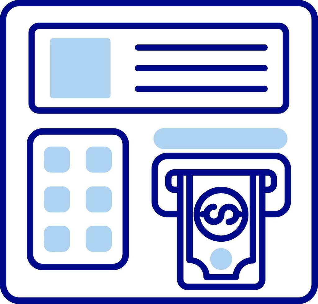 Atm machine Line Filled Icon vector