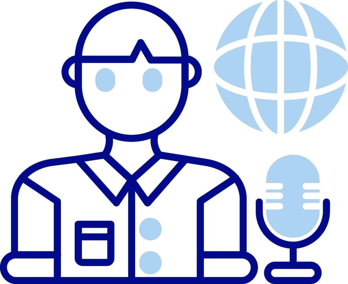 Broadcaster Line Filled Icon vector