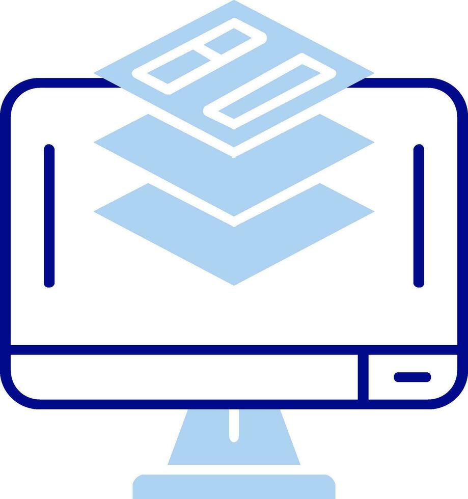 Layer Line Filled Icon vector